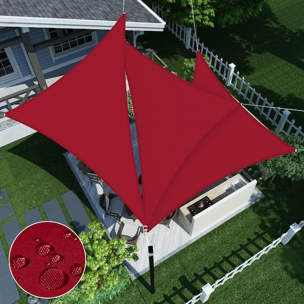 23 ft. x 16 ft. Red Triangle Heavy Weight Sun Shade Sail with UV Blockage and waterproof for Patio and Pool Cover
