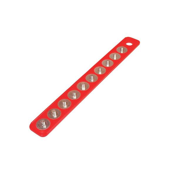 Triton Products MagClip 3/8 in. Drive 2 in. x 15-5/8 in. Red Magnetic Socket Holder Strip