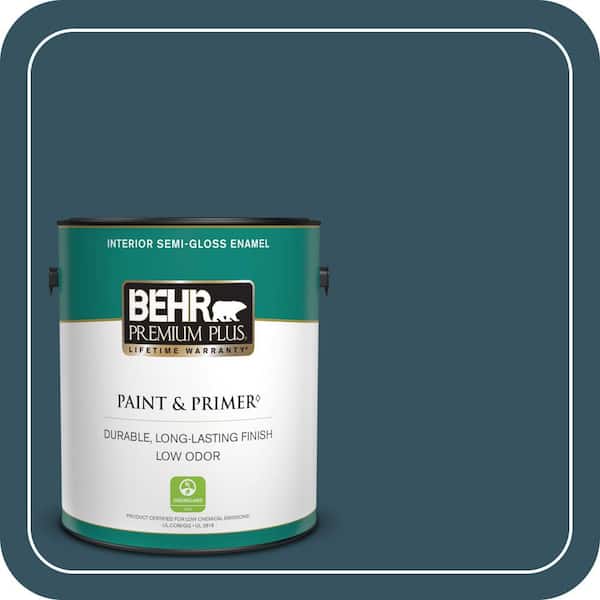 BEHR PREMIUM PLUS 1 gal. #MQ5-24 Opera Glasses Semi-Gloss Enamel Low Odor Interior Paint & Primer