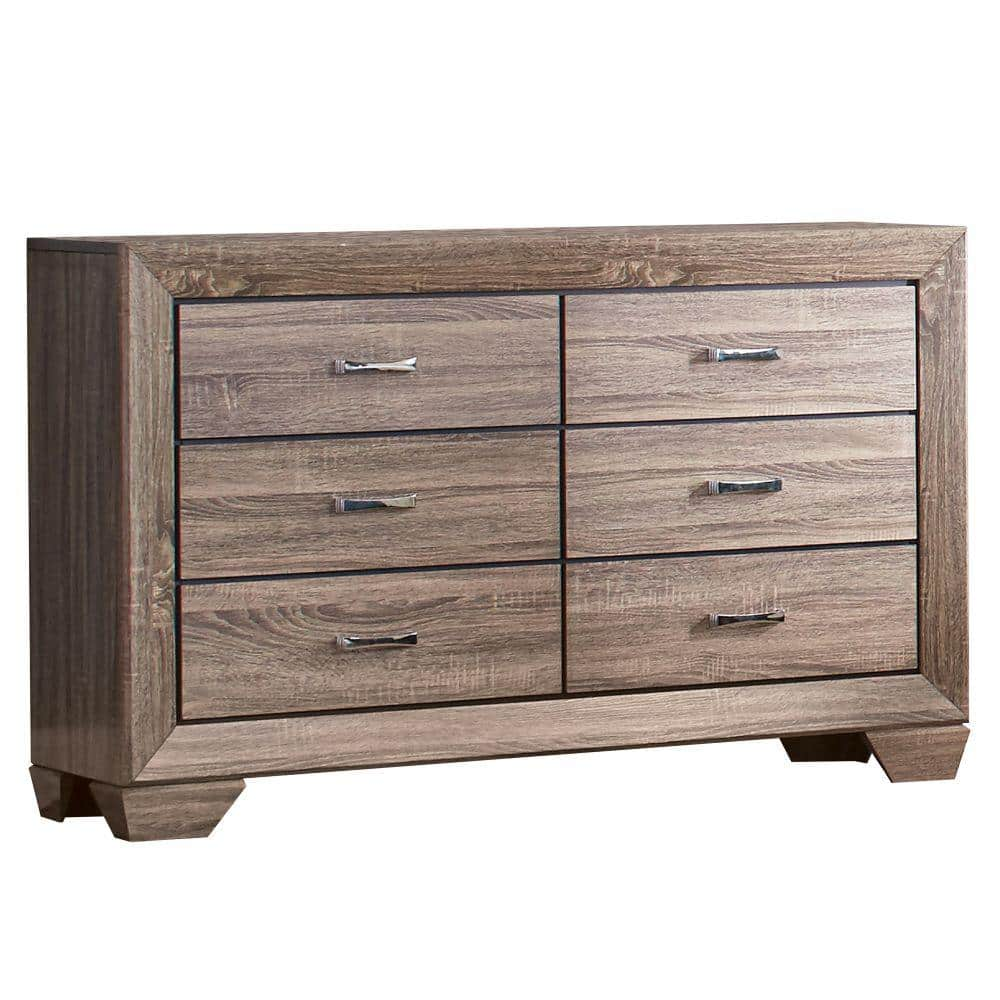 Benjara 59 In. Brown 6-Drawer Wooden Dresser Without Mirror BM185320 ...