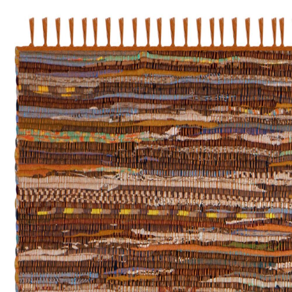 Gold Multi Handmade Wool Cotton Stripe Runner Rug 2'3" x 6'