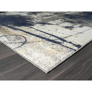 Solstice Grey 2 ft. x 10 ft. Abstract Area Rug