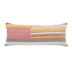 Boho Multi-Color Tufted Lines Soft Poly-Fill 14 in. x 36 in. Throw Pillow