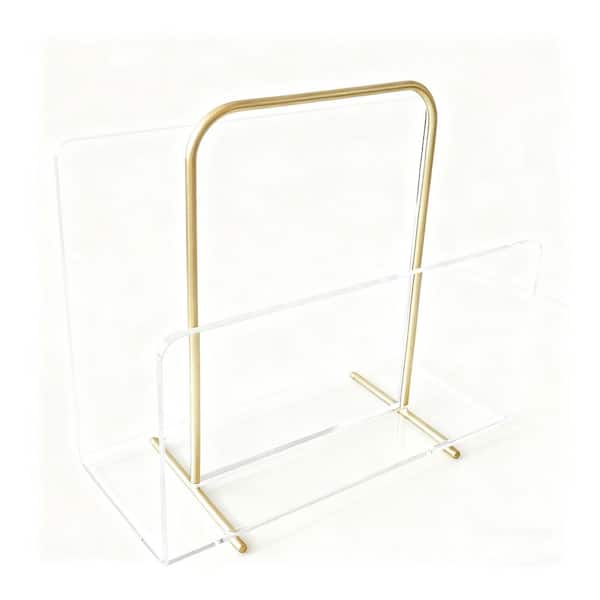 Clear 11 in x 8 in Acrylic Freestanding Magazine Rack for Office Organization
