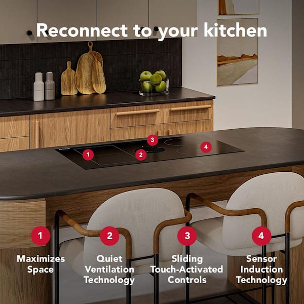 KitchenAid 36 in. 4-Element Glass Top NextGen Induction Downdraft