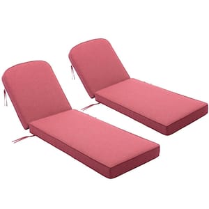 Pelcha 23 in. W x 75 in. D x 5 in. T 2-Piece Outdoor Chaise Lounge Cushion in Red