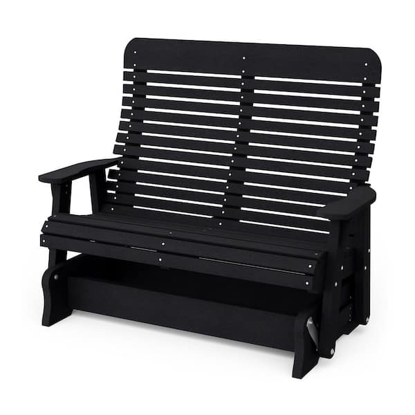 Wildridge Signature 2-Person Black Plastic Outdoor Double Glider