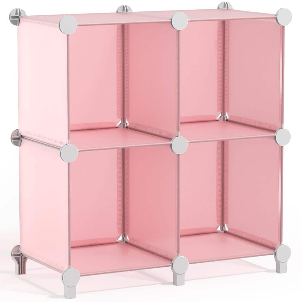 26.5 in H x 25.25 in W x 12.25 in D Fabric 4-Cube Storage Organizer, Waterproof Cubby Shelf for Closet, Pink price history on PriceWatchPro