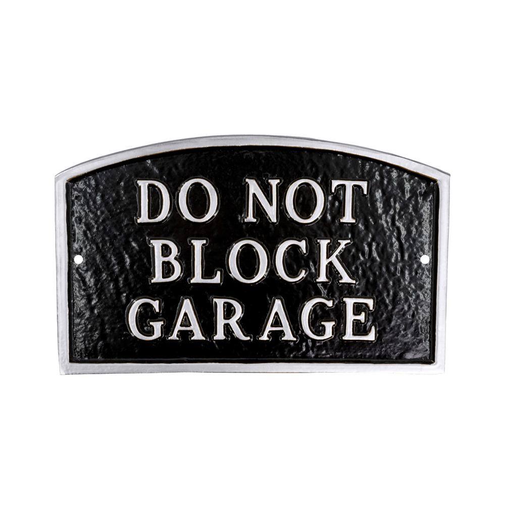 13 in. x 21 in. Large Arch Do Not Block Garage Statement Plaque Sign - Black/Silver price history on PriceWatchPro