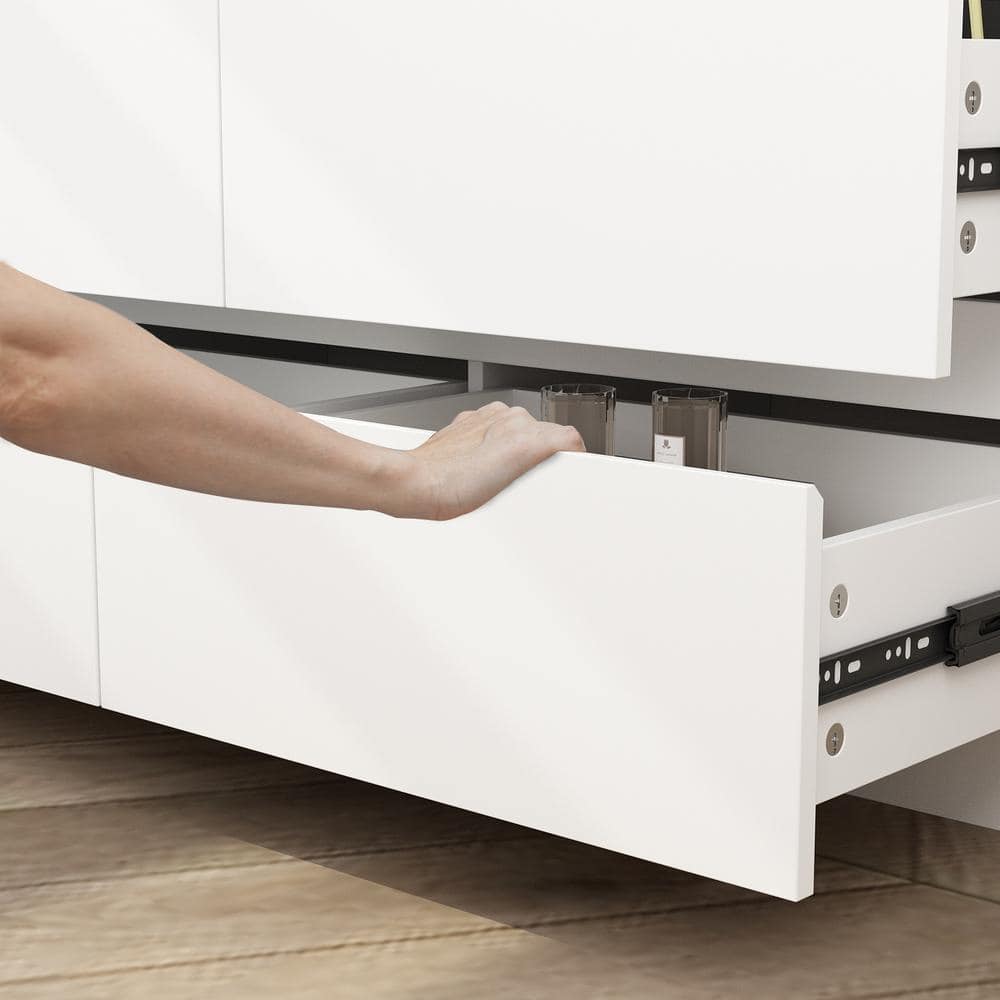 White MDF 9-Drawer Modern Bedroom Dresser
