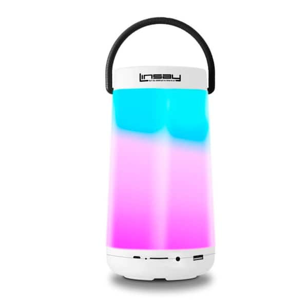 LED Light Party Show Indoor/Outdoor Bluetooth Speaker in White