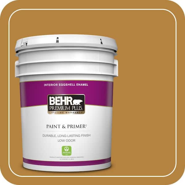 BEHR PREMIUM PLUS 5 gal. #S-H-330 Honeysuckle Blast Eggshell Enamel Low Odor Interior Paint & Primer