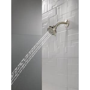4-Spray Patterns 1.5 GPM 3.31 in. Wall Mount Fixed Shower Head in Brushed Nickel