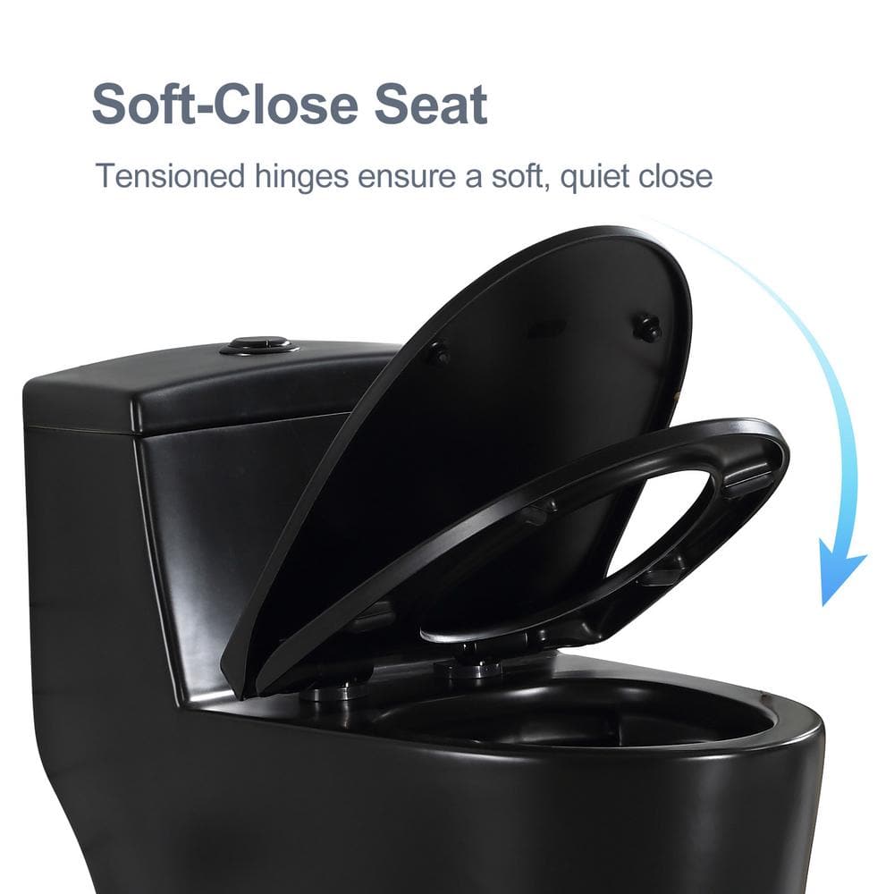 Matte Black Elongated Dual Flush High Efficiency Toilet