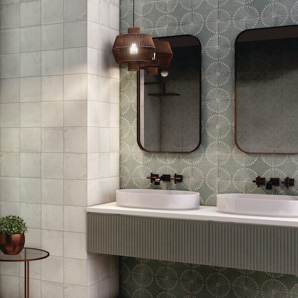 Merena Green 8 in. x 8 in. Matte Porcelain Square Wall and Floor Tile (10.763 sq. ft./Case)