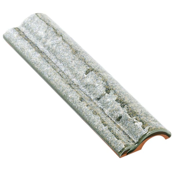 Angela Harris Green 2 in. x 8 in. Polished Ceramic Wall Chair Rail Tile