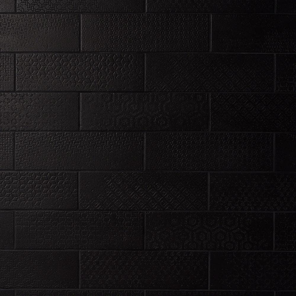 Harper Black Matte Porcelain Subway Floor and Wall Tile Sample