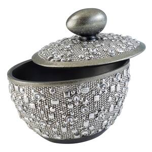 Silver Twilight Polyresin Decorative Box with Lid