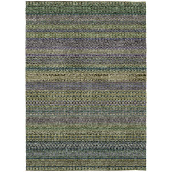 Addison Rugs Chantille ACN527 Olive 5 ft. x 7 ft. 6 in. Machine Washable Indoor/Outdoor Geometric Area Rug