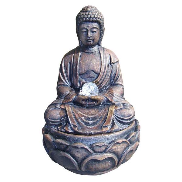 ORE International 12 in. Buddha Fountain with Crystal