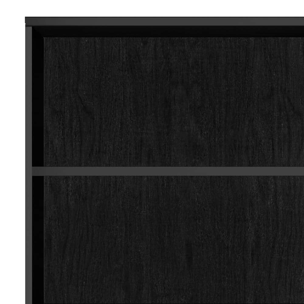 Harper Black Solid Hardwood Adjustable Mid Century Modern Bookcase