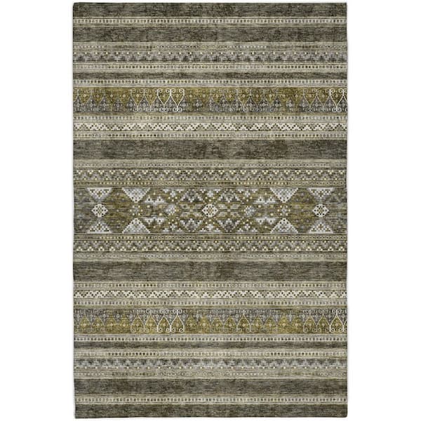 Dream Shag Premium Machine Washable Abstract ADS714 Taupe 3 ft. x 5 ft. Area Rug