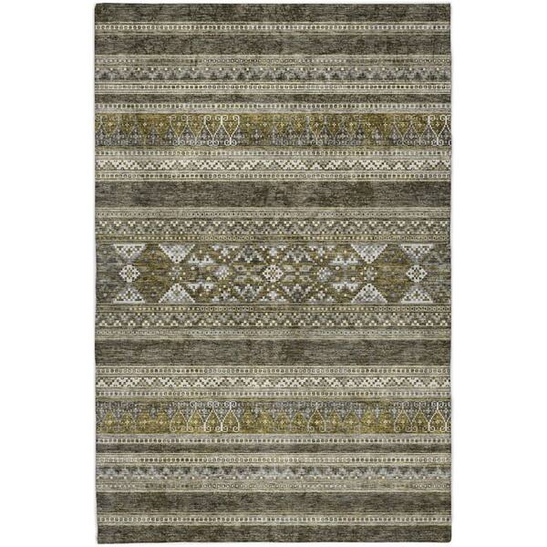 Dream Shag Premium Machine Washable Abstract ADS714 Taupe 9 ft. x 12 ft. Area Rug