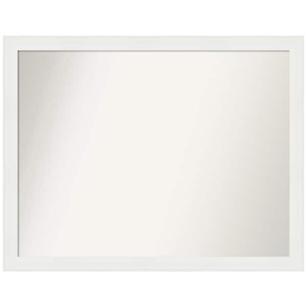 Amanti Art Vanity White Narrow 41.5 in. x 32.5 in. Custom Non-Beveled Recycled Polystyrene Framed Bathroom Vanity Wall Mirror