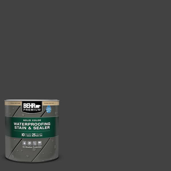 BEHR PREMIUM 1 qt. #PFC-75 Tar Black Solid Color Waterproofing Exterior Wood Stain and Sealer