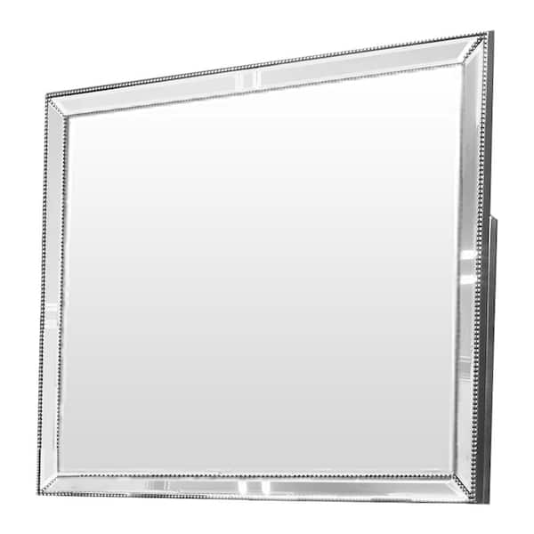Best Master Furniture Barbara 48 in. W x 37 in. H Wood Sedona Silver Wall Mirror