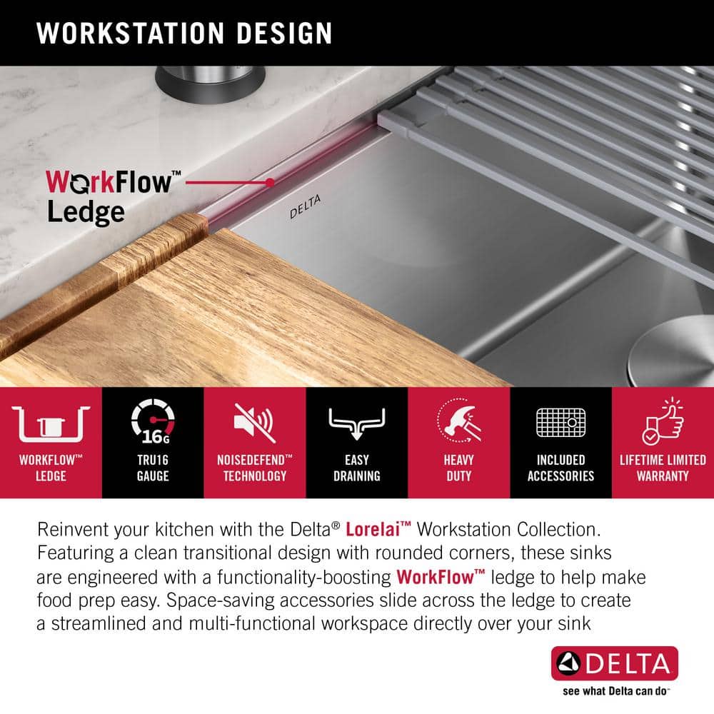 30-Inch Stainless Steel Undermount Single Bowl Workstation Sink