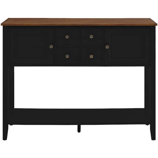 Unbranded 45.75 in. W Black Sideboard Buffet Storage Cabinet with Drawers and Large Shelf