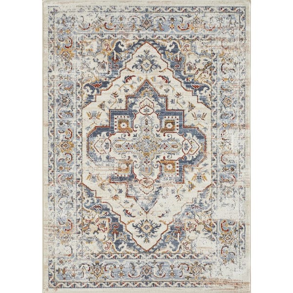 Alsbrooke Bartleigh Cream 4 ft. x 6 ft. Oriental Polypropylene Area Rug