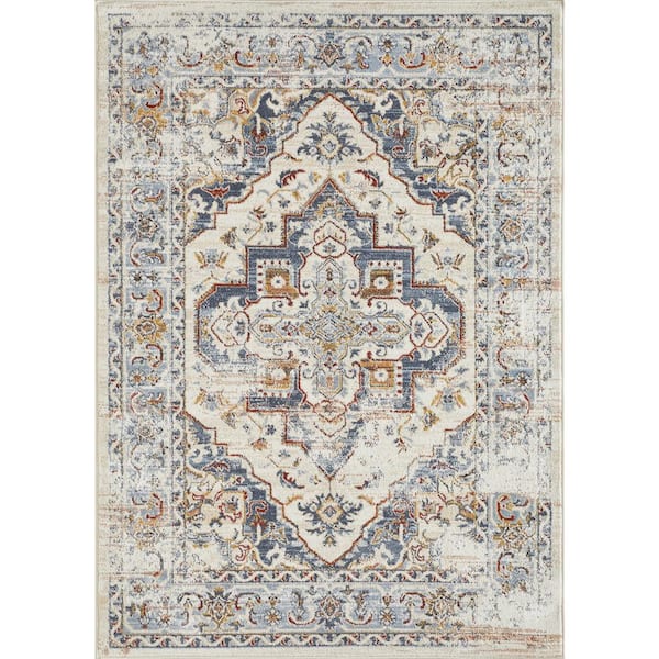 Alsbrooke Bartleigh Cream 9 ft. 10 in. x 12 ft. 10 in. Oriental Polypropylene Area Rug