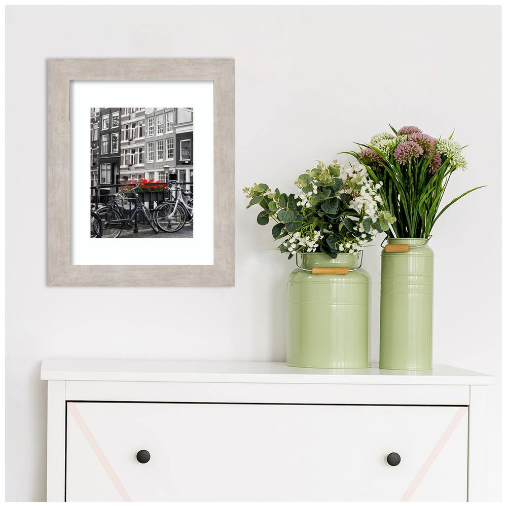 Classic 11x14 Marred Silver Wood Wall Picture Frame