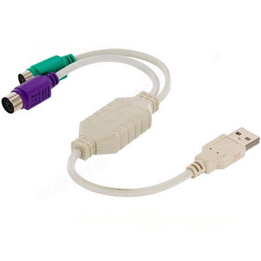 SANOXY PS/2 Dual PS2 to USB 2.0 Converter Active Adapter Cable