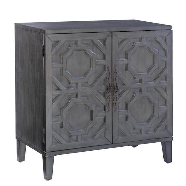 Linon Home Decor Sarette Charcoal Gray 34.5 in. H Accent Storage Cabinet