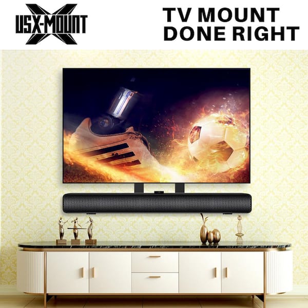 USX MOUNT Universal Sound Bar TV Bracket Mounting Above or Under TV with Speaker HAS004 - The Home Depot