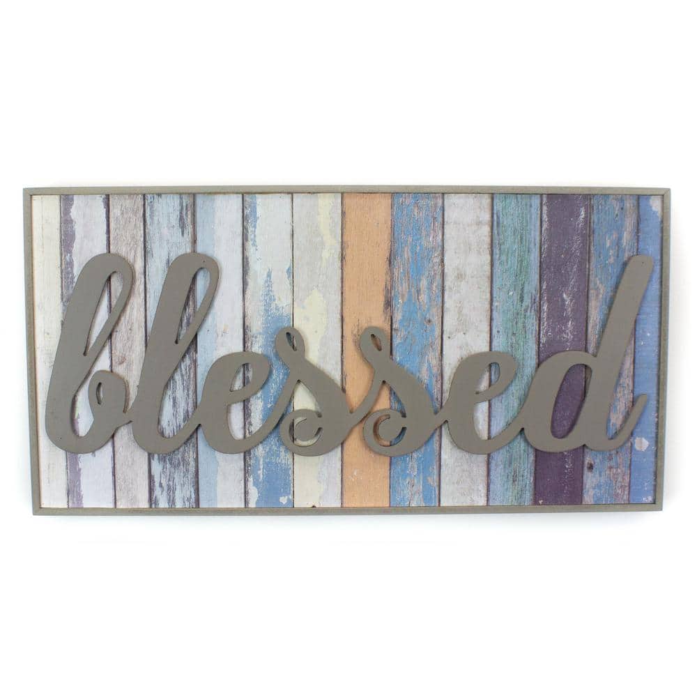 20.5 in. W x 10.5 in. H Blessed by KDM Framed Printed Wall Art