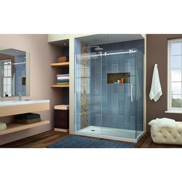 Have a question about DreamLine Enigma Air 60-3/8 in. x 76 in. Frameless  Corner Sliding Shower Door in Polished Stainless Steel with Handle? - Pg 2  - The Home Depot