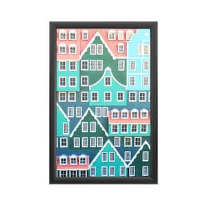 "Meet Your Neighbours" by Beata Czyzowska Framed with LED Light Architecture Wall Art 24 in. x 16 in.