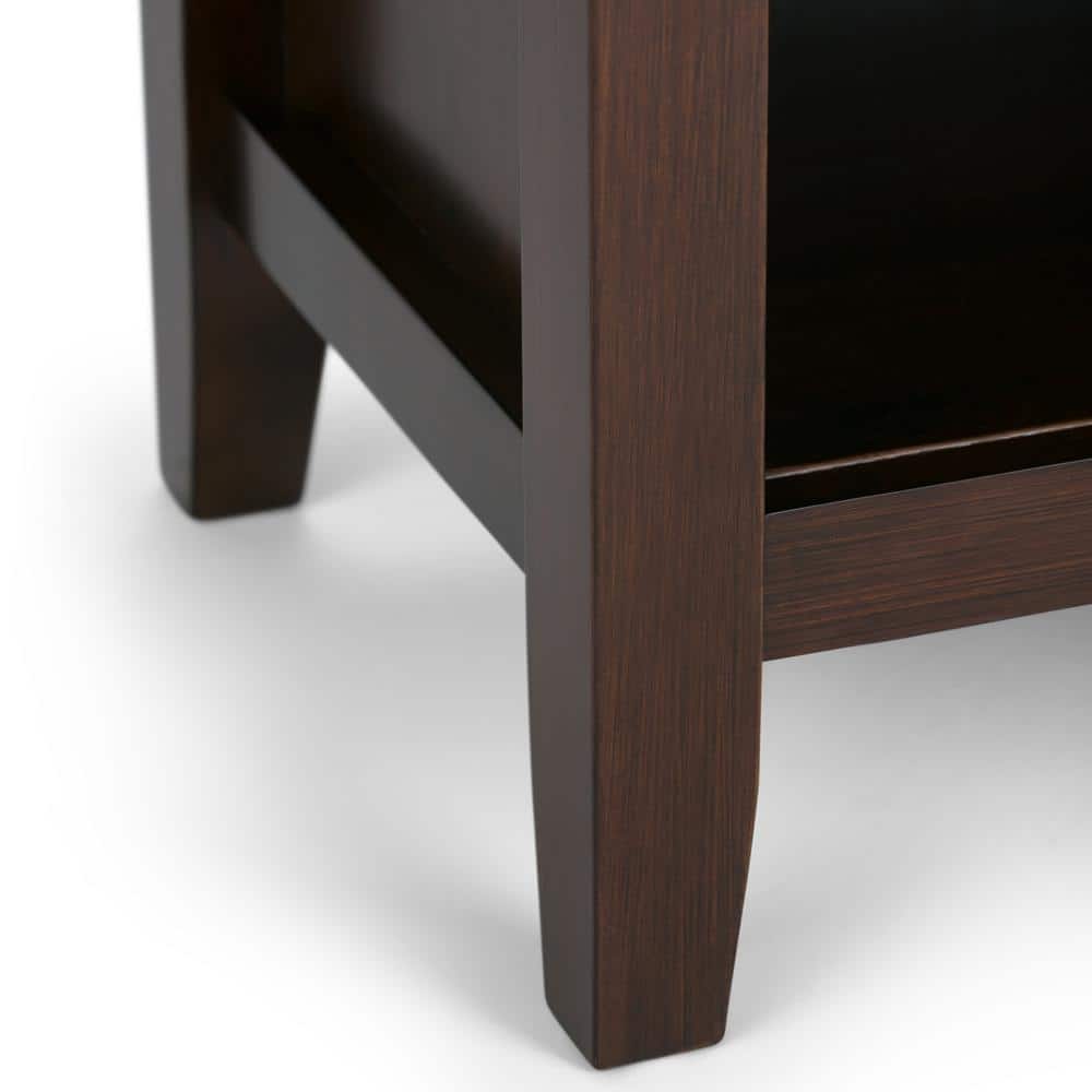 Russet Brown Solid Wood 24" Bedside Nightstand with 1 Drawer