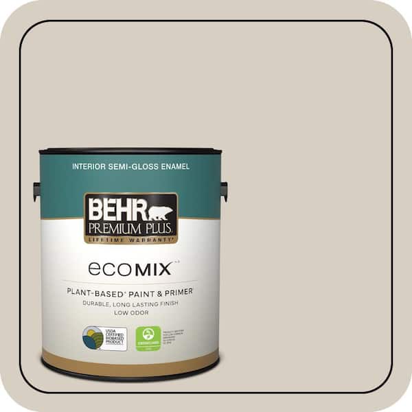 1 gal. #BWC-24 Mocha Light Semi-Gloss Enamel EcoMix Plant-Based Interior Paint & Primer