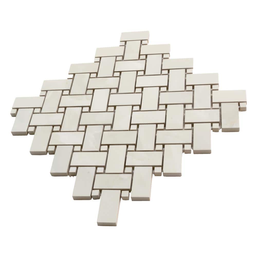 Splendor 11.81'' Matte White Porcelain Mosaic Tile Sheet