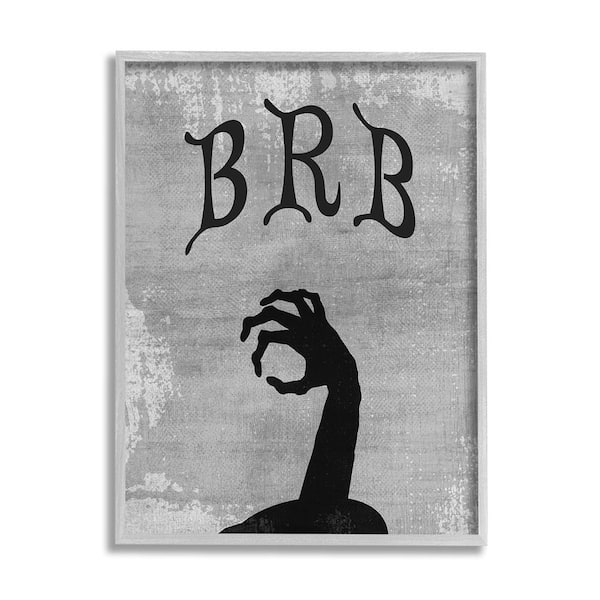 Stupell Industries BRB Zombie Graveyard by Lil' Rue 1-Piece Framed Graphic Print Fantasy Poster Art Print 20 in. x 16 in.