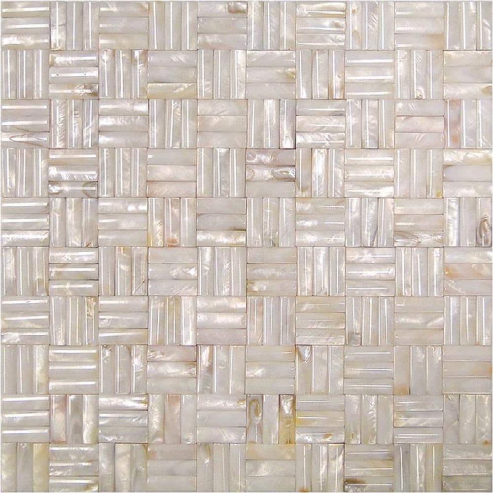 Beige Pearl 4 in. x 5 in. Polished Natural Shell Mosaic Tile Sample (0.13 sq. ft./Piece) price history on PriceWatchPro
