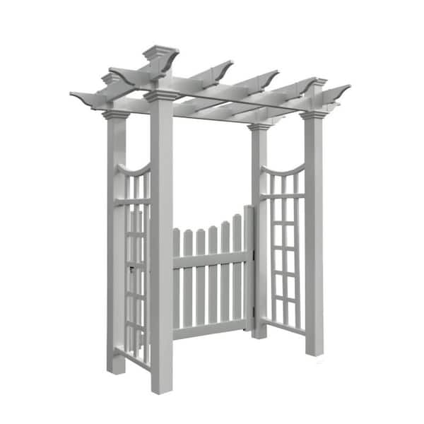VITA Classic, 92.4 in. x 28 in. Vinyl, Fairfield Deluxe Arbor with Gate