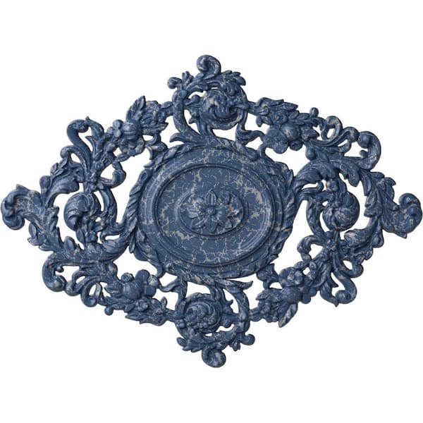 Ekena Millwork 22-1/2 in. W x 30-3/8 in. H x 1-1/2 in. Katheryn Urethane Ceiling Medallion, Americana Crackle