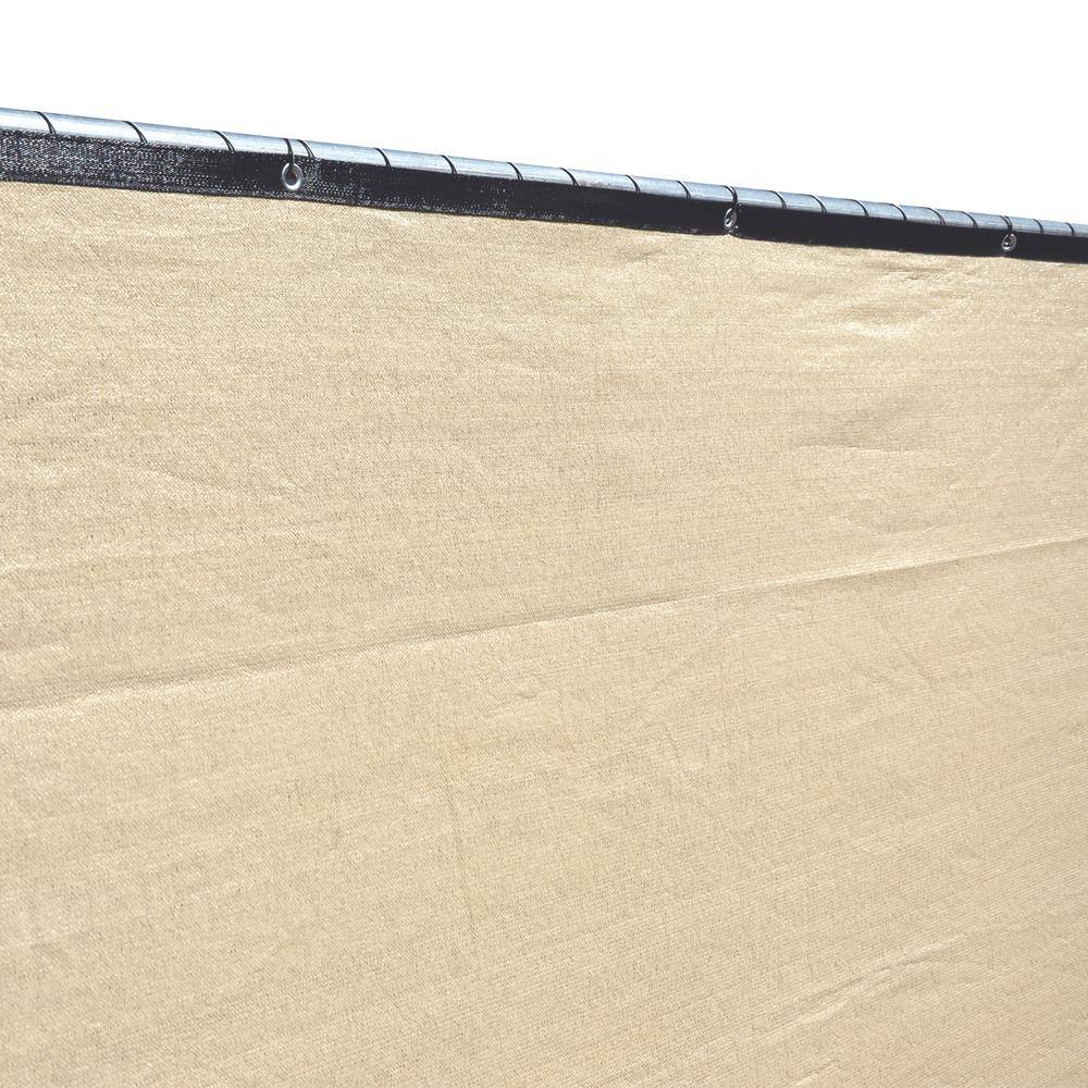 Beige Polyethylene Privacy Screen Fence for Garden and Pool, 8 ft. by 50 ft.