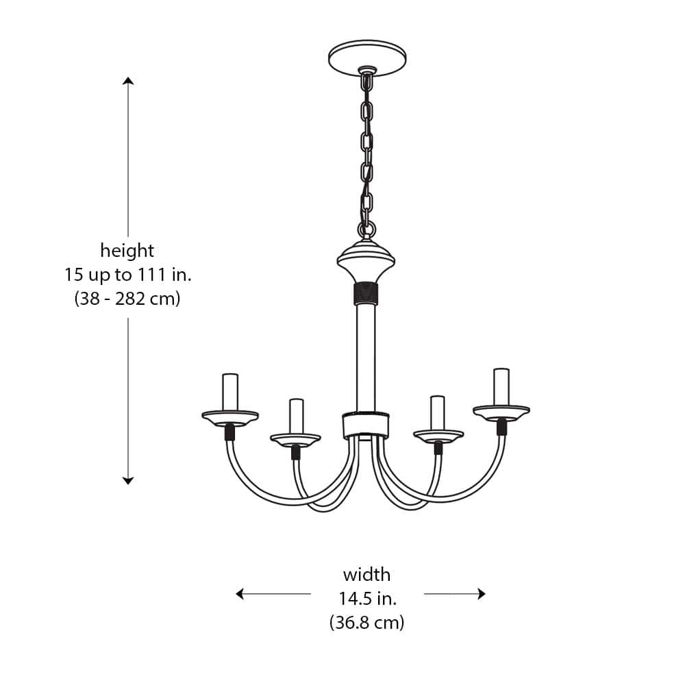 Black Metal Mini Candle Chandelier with Curved Arms